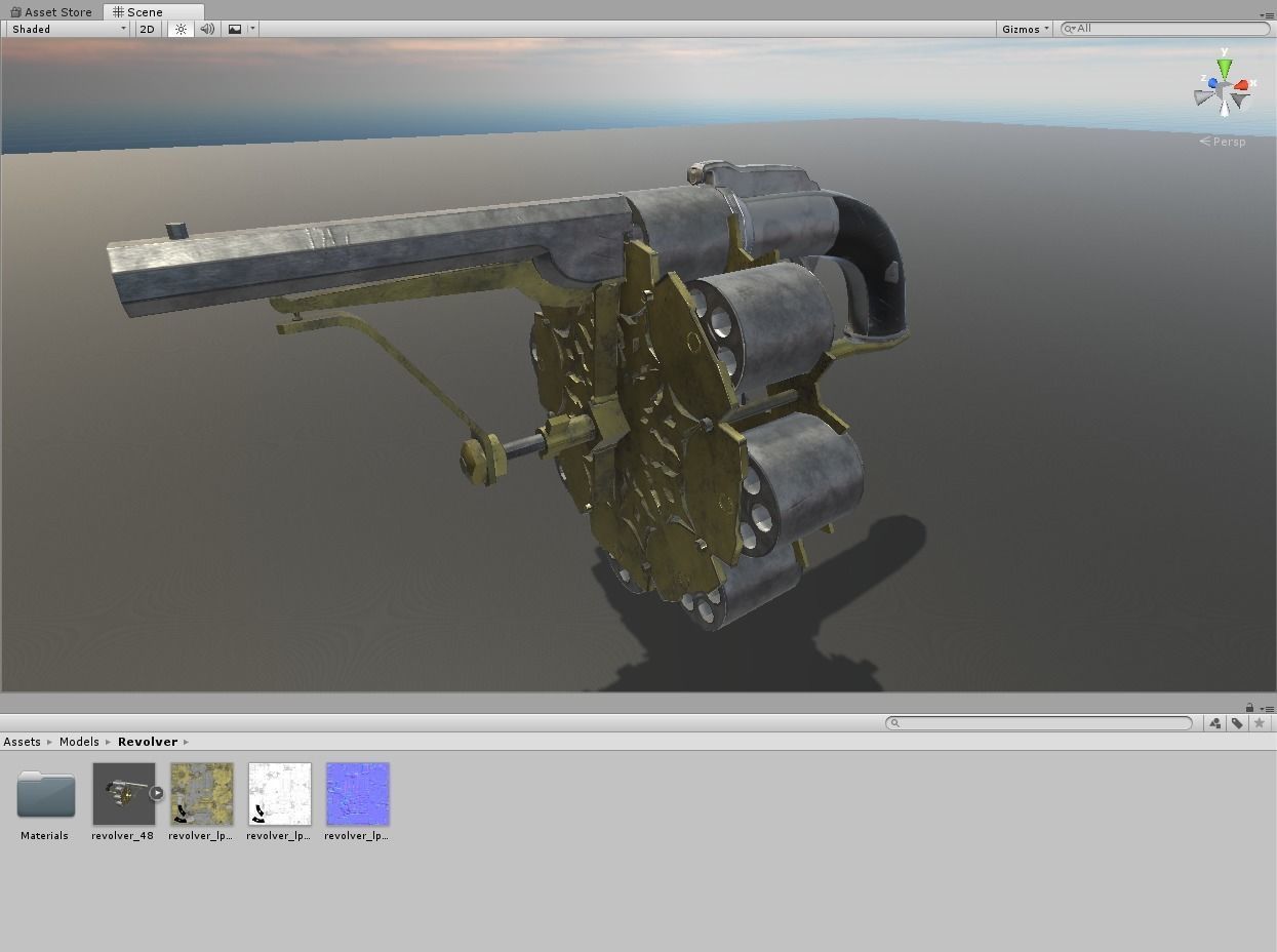 Joseph 48 shot revolver Low-poly 3D model_3