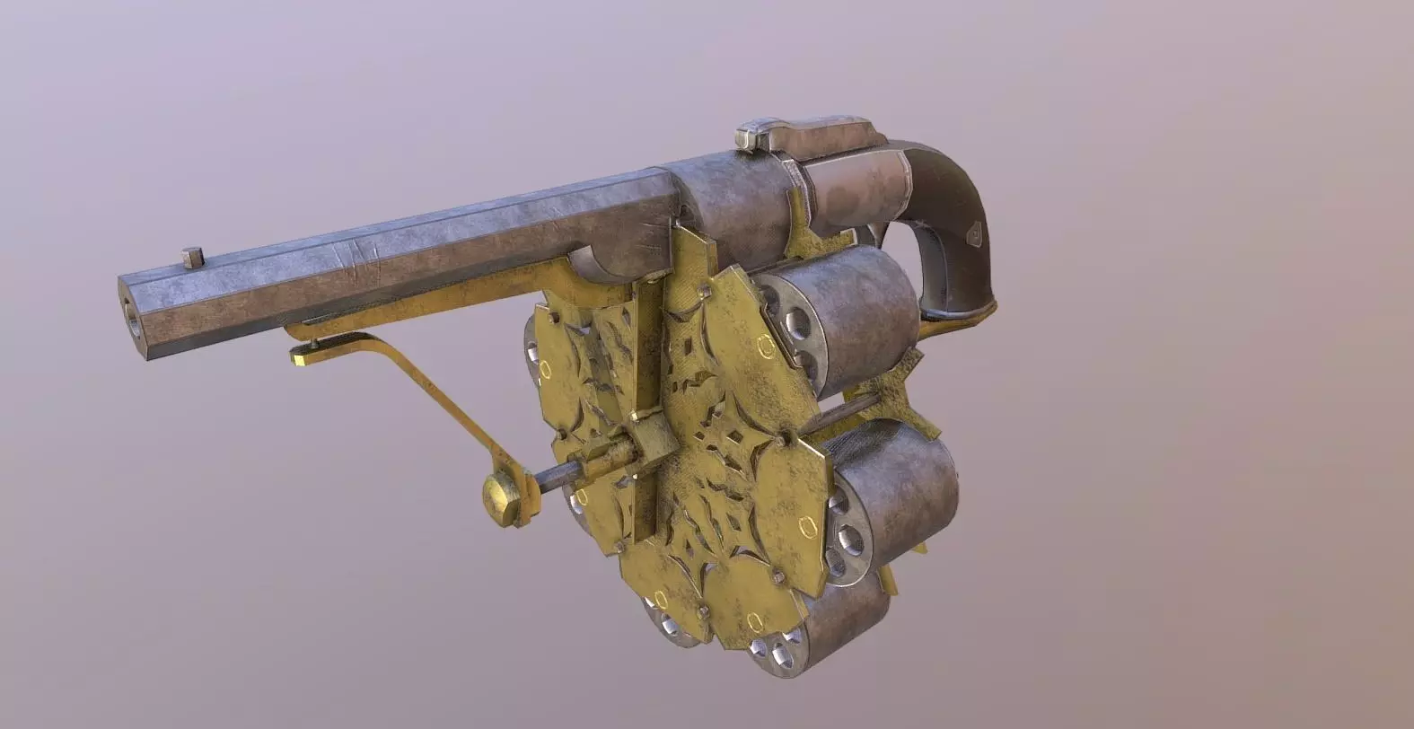 Joseph 48 shot revolver Low-poly 3D model_0