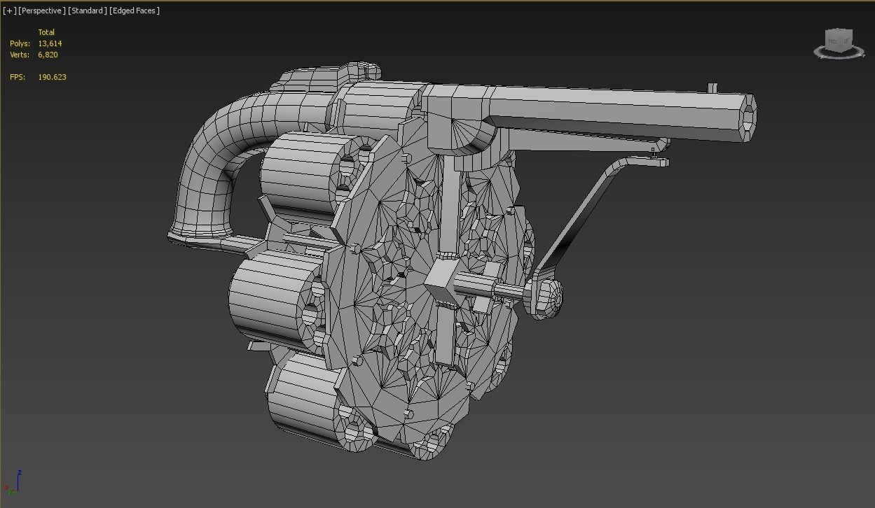 Joseph 48 shot revolver Low-poly 3D model_1
