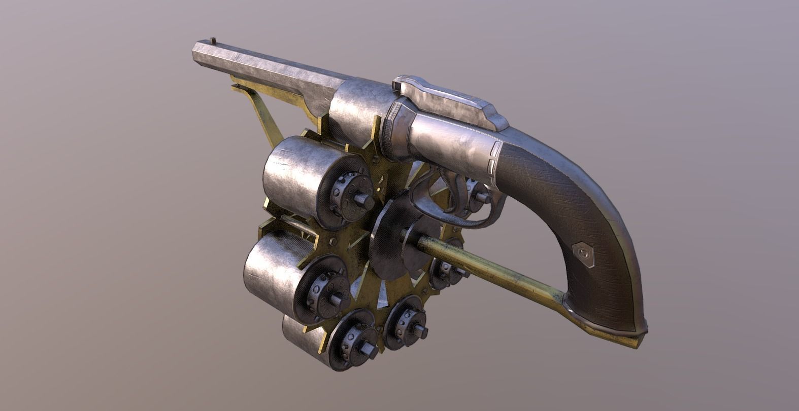 Joseph 48 shot revolver Low-poly 3D model_4