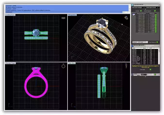 RVRD101 computer screen showing rings