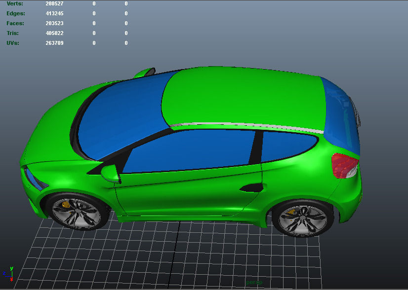 Car Wind Tunnel Low-poly 3D model_3