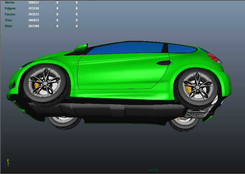 Car Wind Tunnel Low-poly 3D model_4