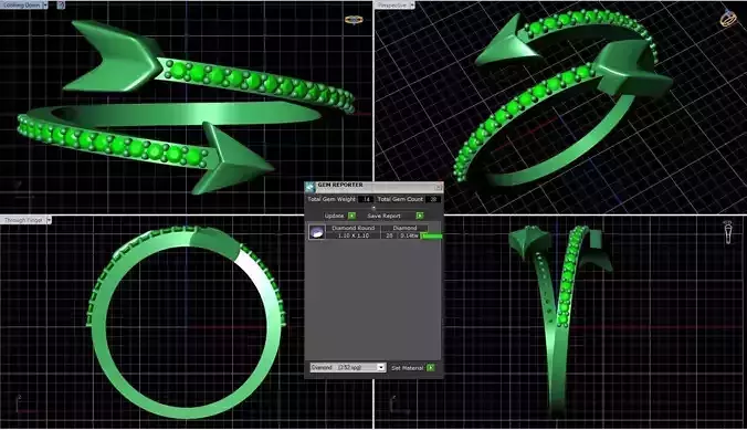 10499d ring with arrow in middle 3D print model