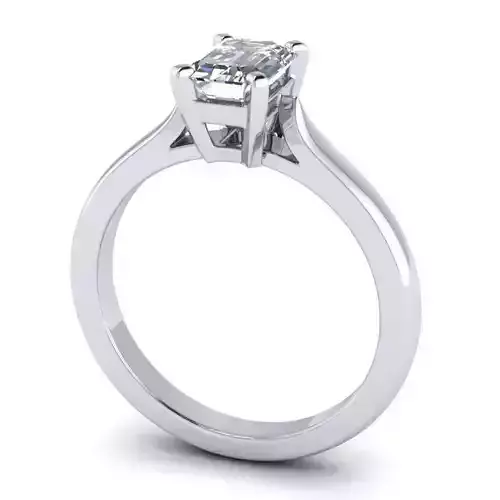 A-0008 engagement ring with princess cut diamond 3D print model