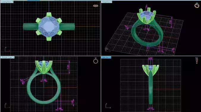 A-0006 solitaire diamond engagement ring gold