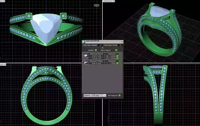 A-0001 engagement ring in rose gold