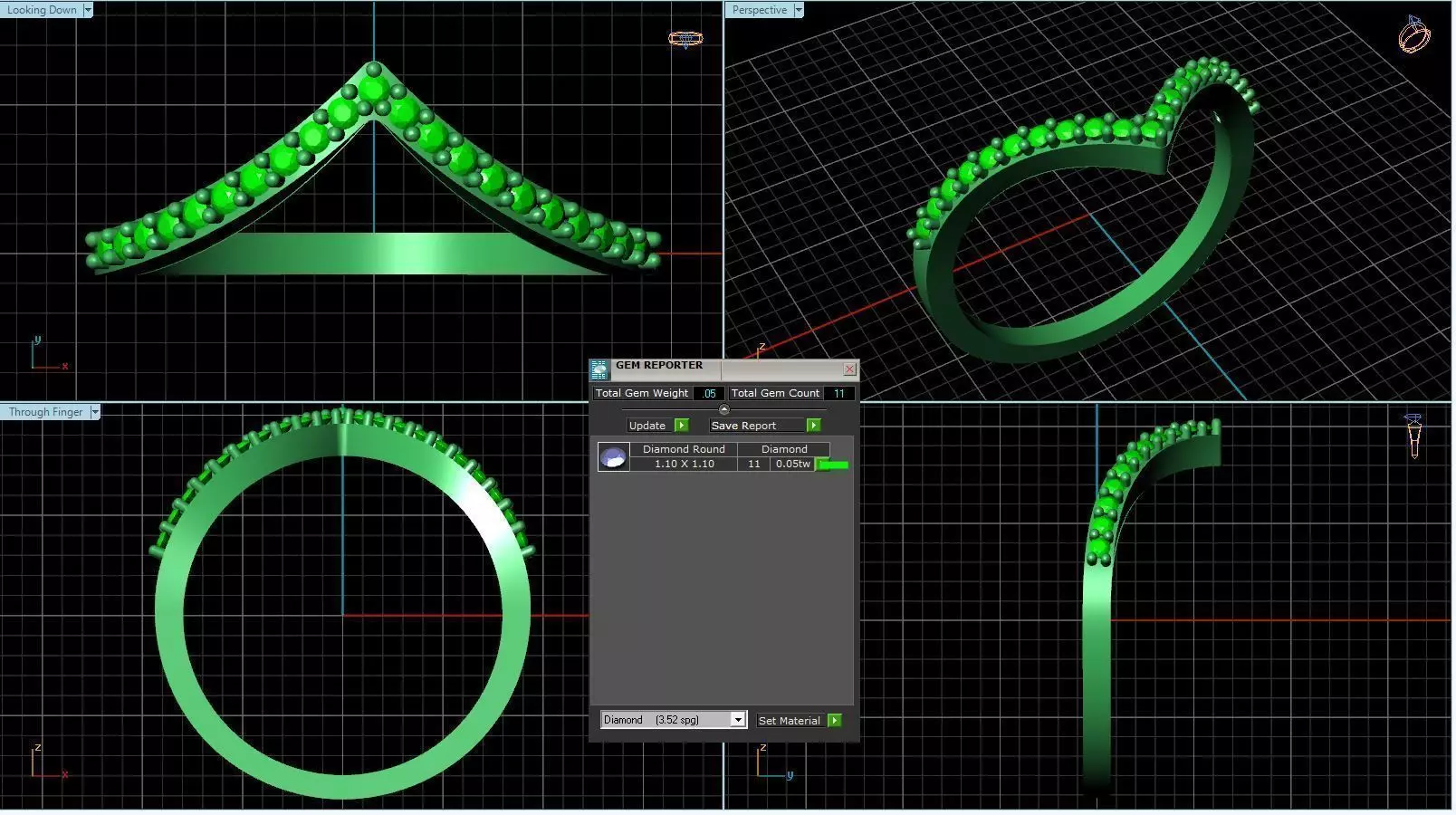 11400 ring being made in software 3D print model