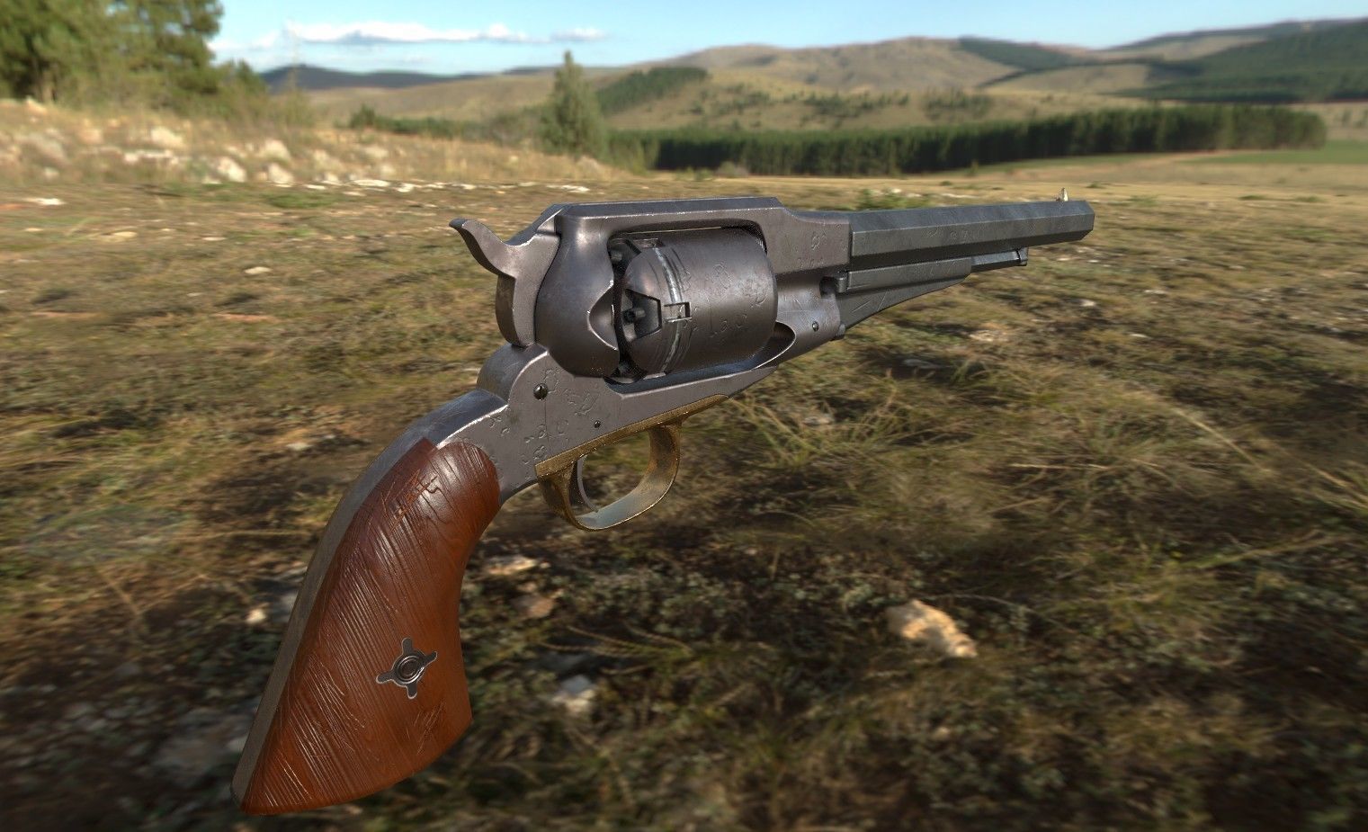 Remington Model 1861 Low-poly 3D model_2