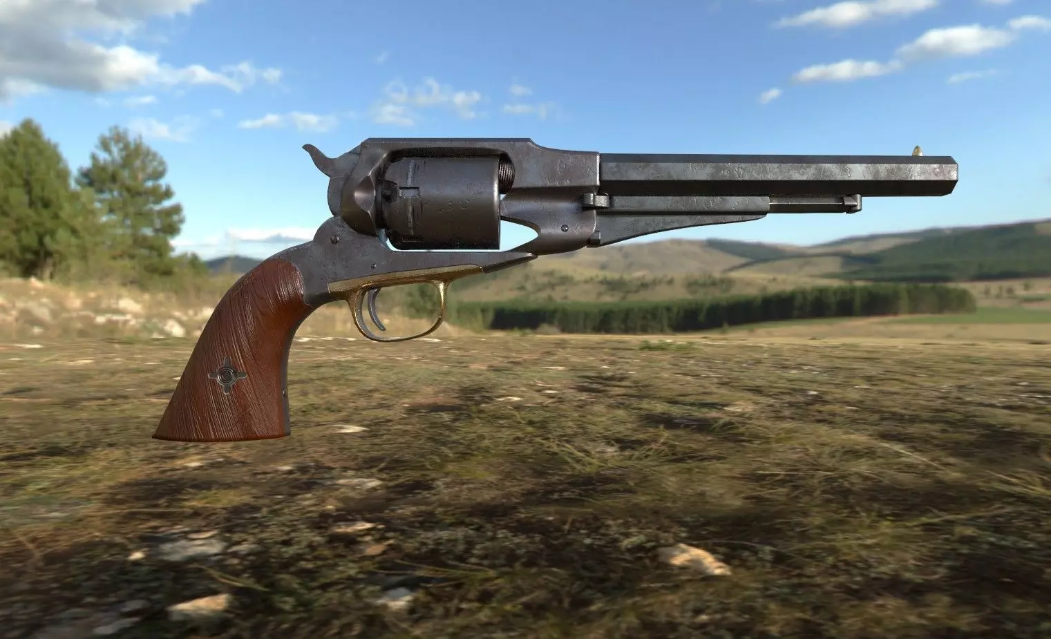 Remington Model 1861 Low-poly 3D model_0