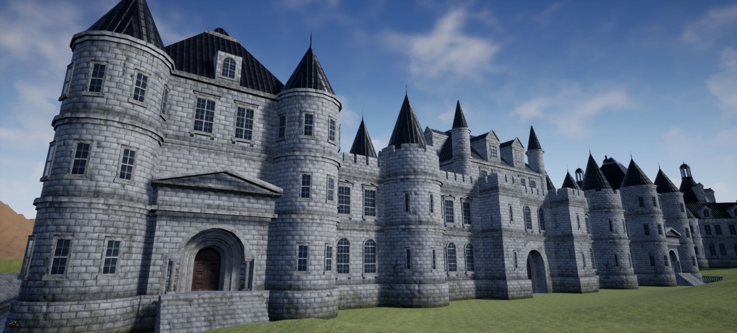 Low Poly Chateau-Castle - Inspired by Chateau de Chenonceau- PBR Low-poly 3D model_16