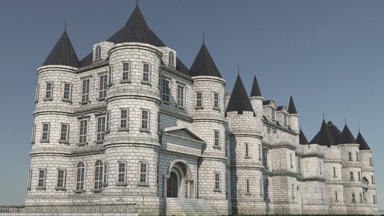 Low Poly Chateau-Castle - Inspired by Chateau de Chenonceau- PBR Low-poly 3D model_4