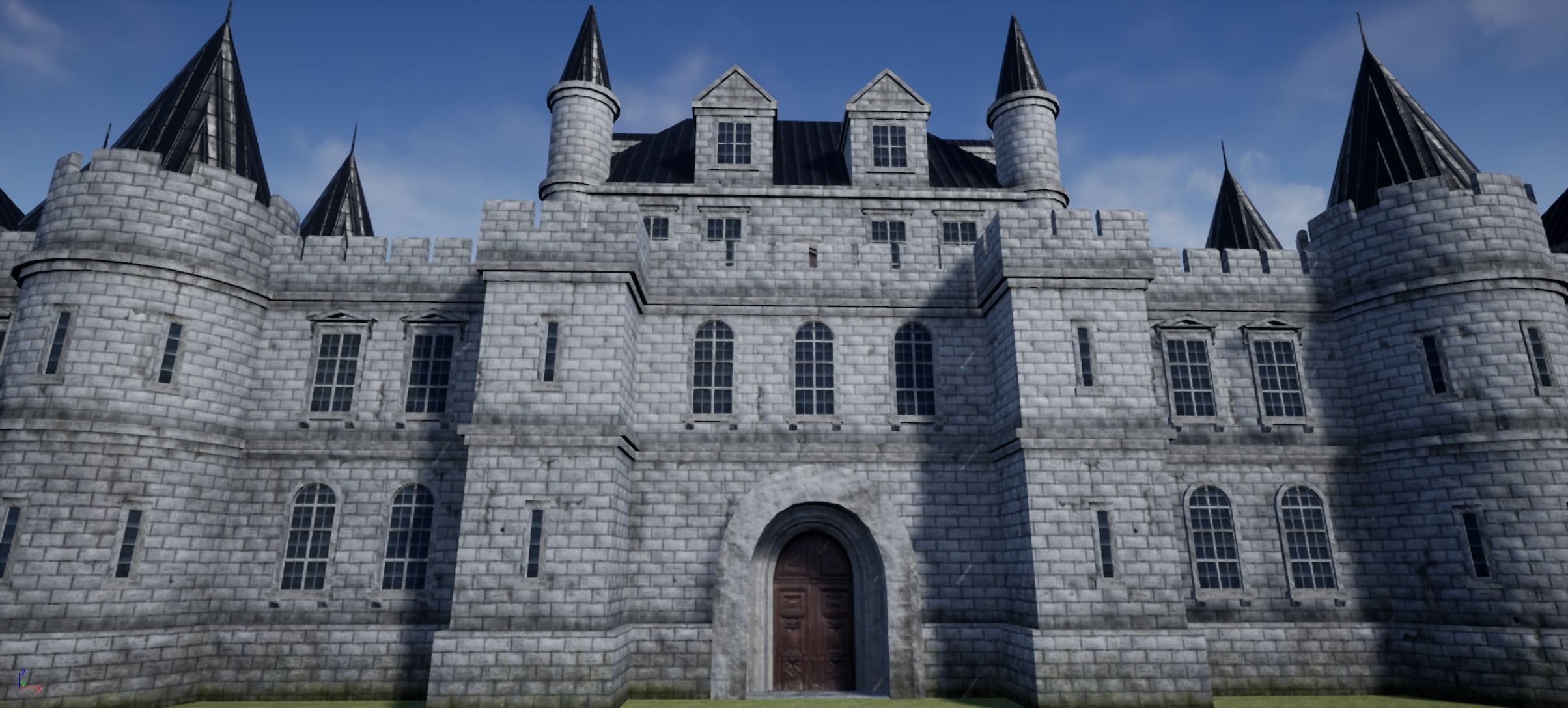 Low Poly Chateau-Castle - Inspired by Chateau de Chenonceau- PBR Low-poly 3D model_17