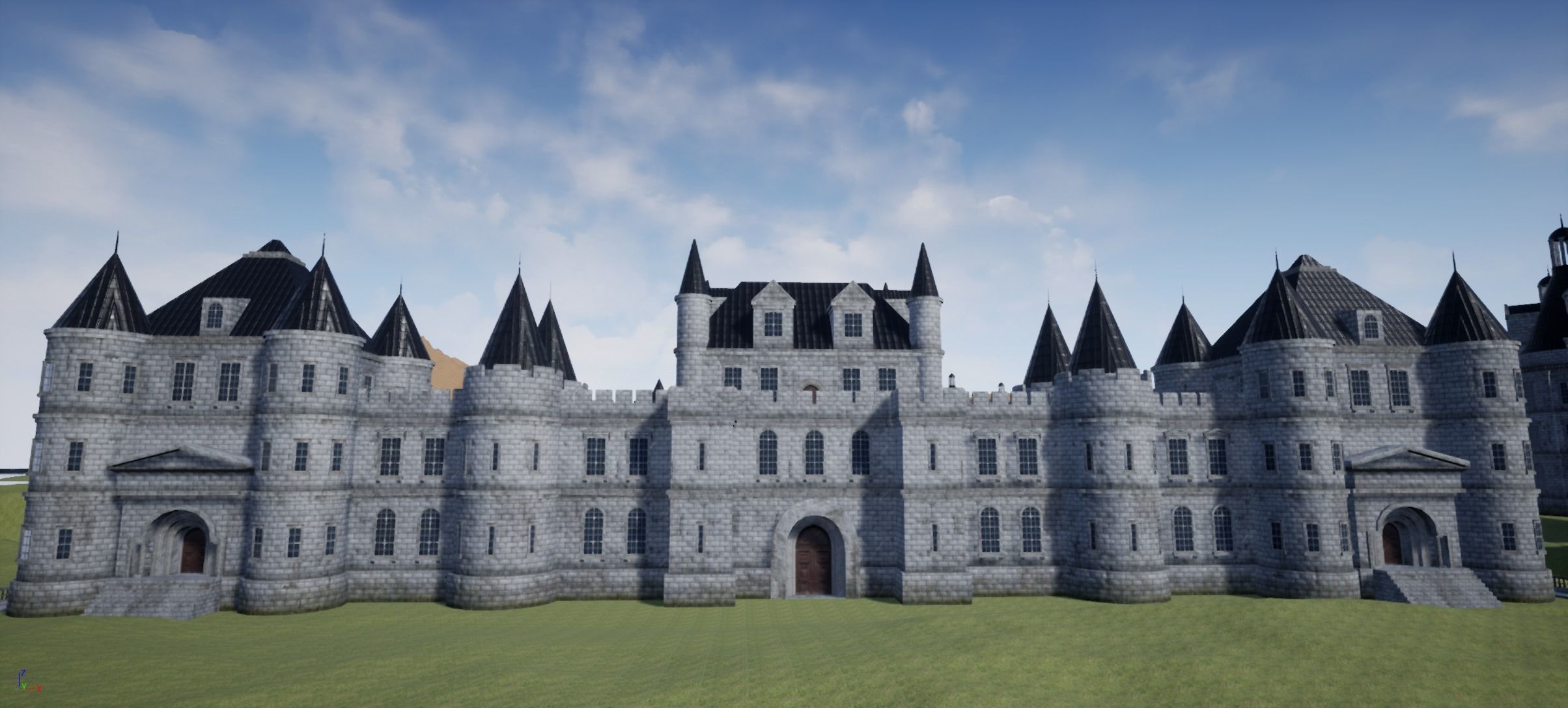 Low Poly Chateau-Castle - Inspired by Chateau de Chenonceau- PBR Low-poly 3D model_15
