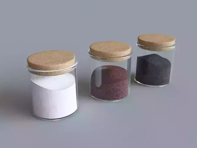 Jars with sugar coffee and tea
