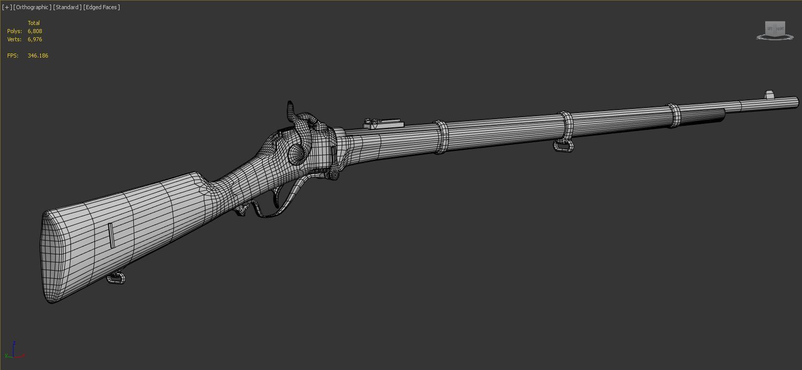 Sharps Model 1867 Low-poly 3D model_5