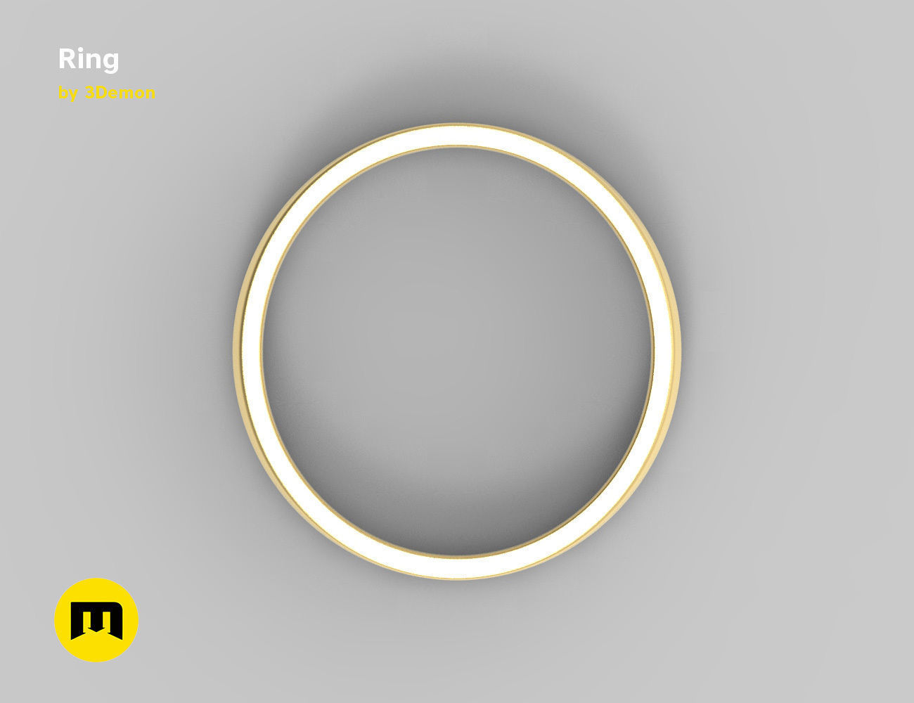 Three part ring 3D print model_4
