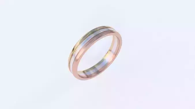 Three part ring 3D print model