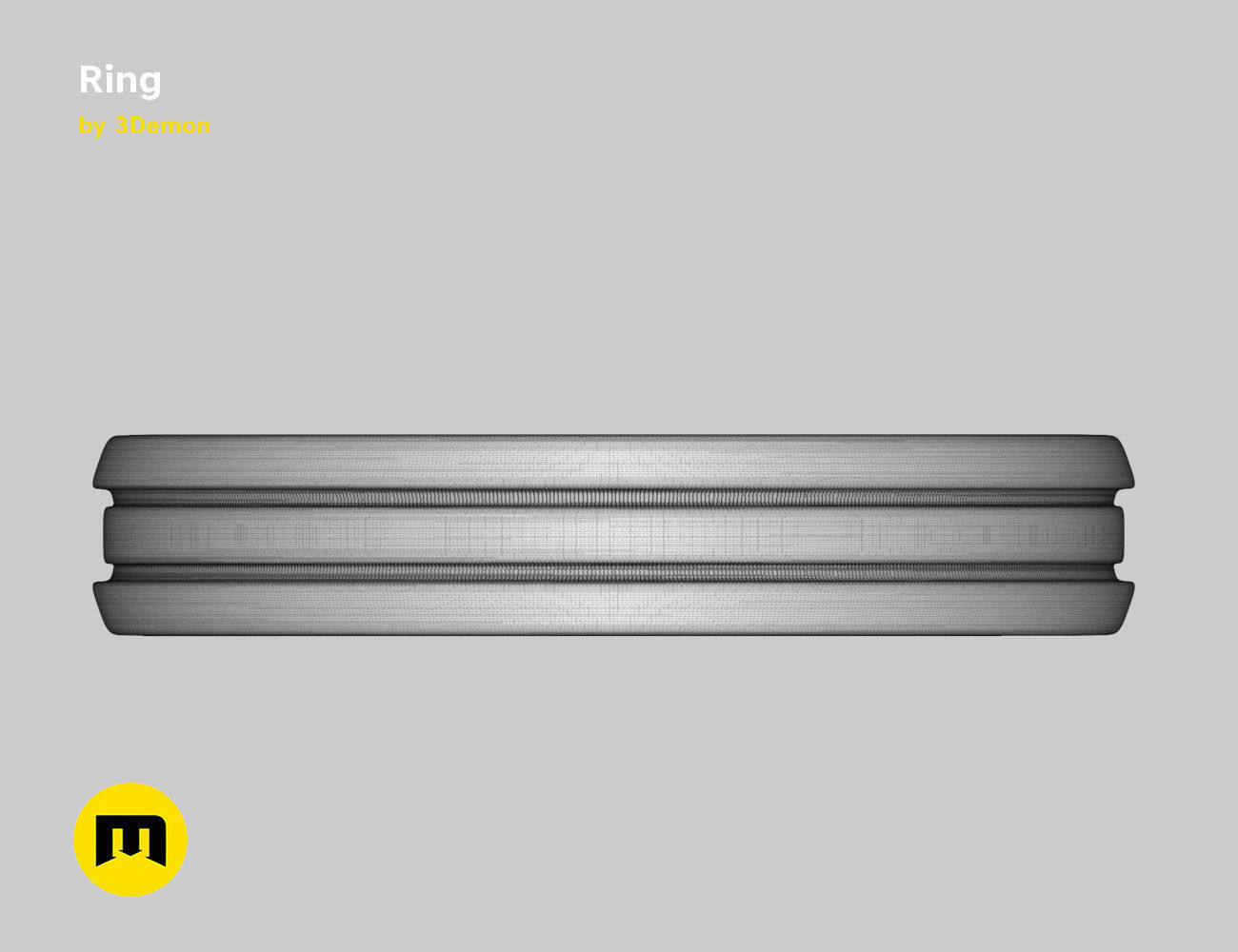 Three part ring 3D print model_8