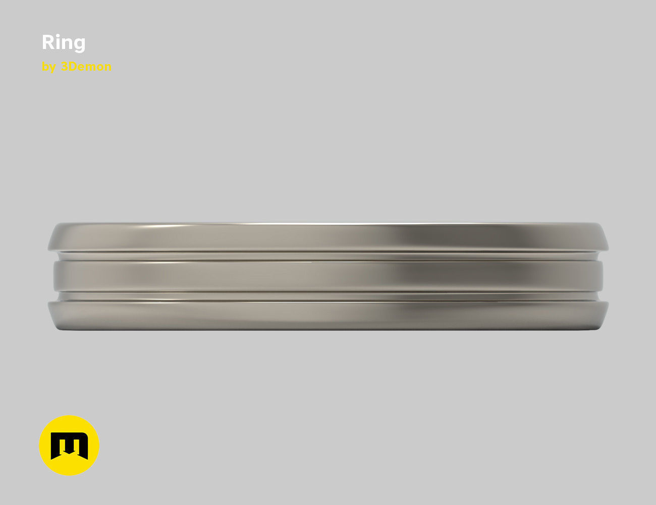 Three part ring 3D print model_7