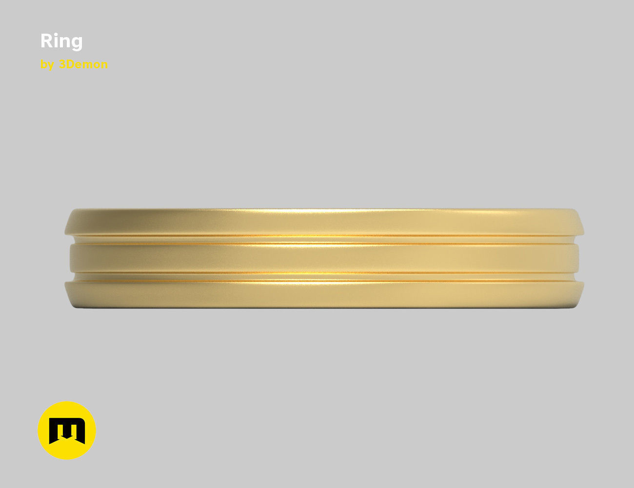 Three part ring 3D print model_2