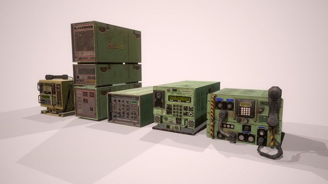 Radio engineering Low-poly 3D model