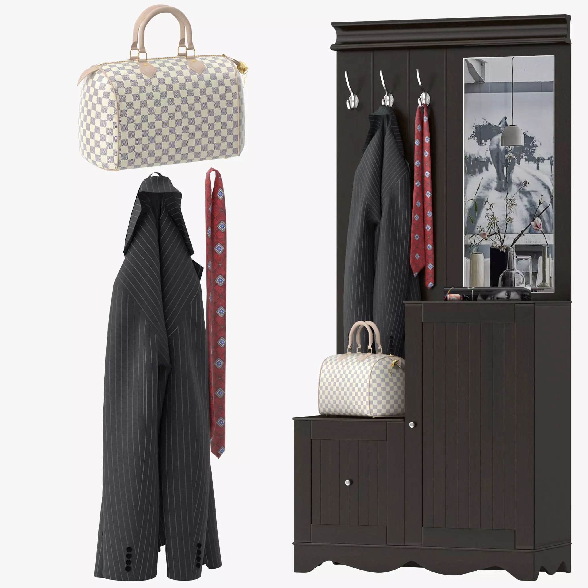 Pettisville Hall Tree 3D model_0