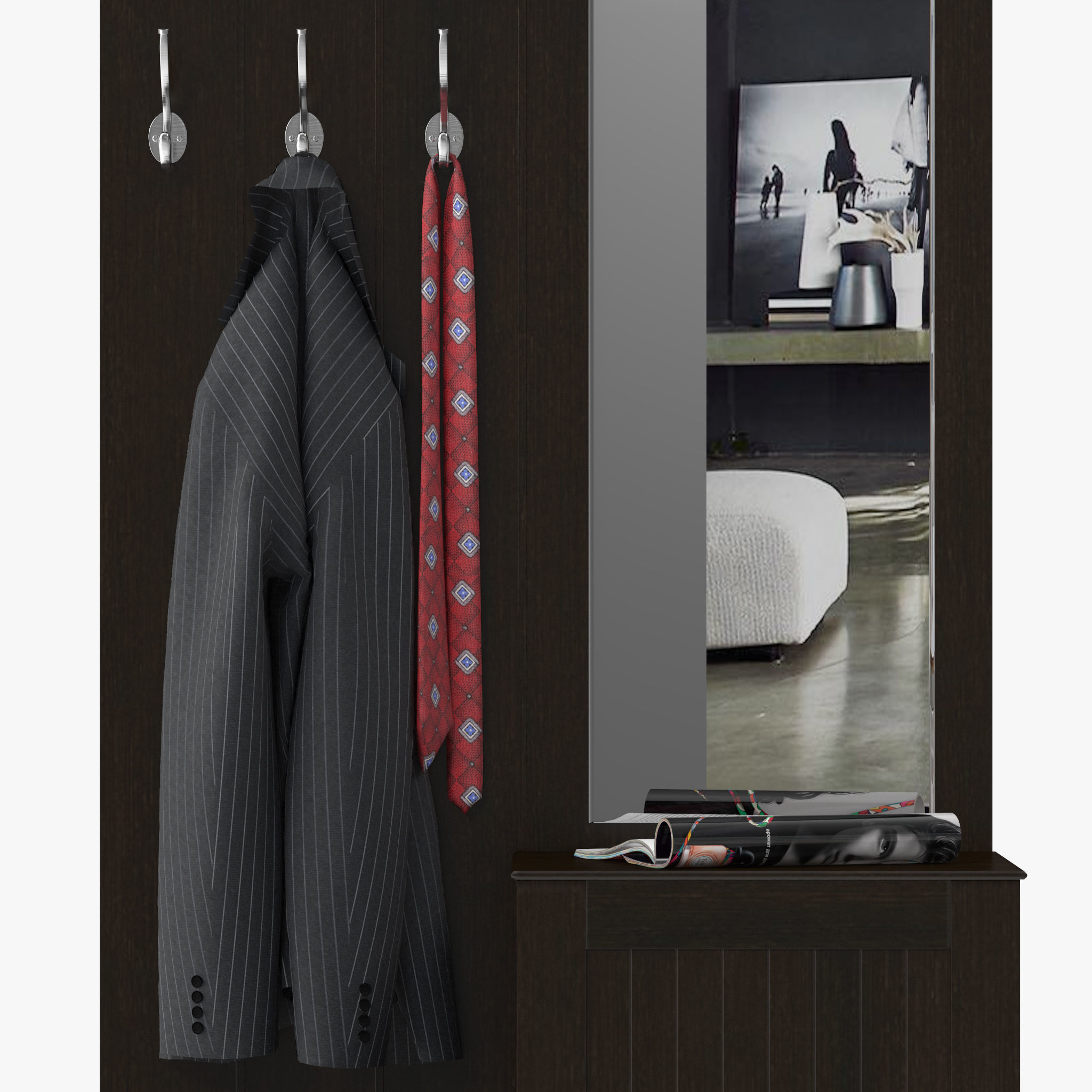 Pettisville Hall Tree 3D model_8