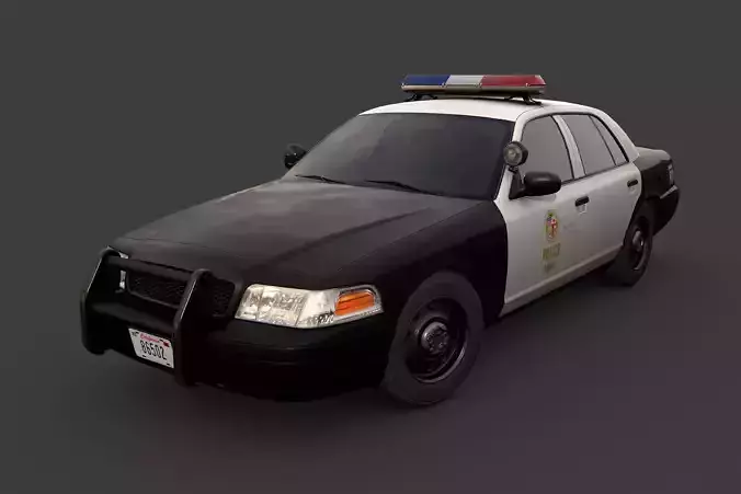 Los Angeles Police Car Low-poly 3D model
