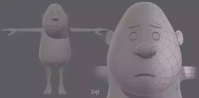 Base mesh boy character V09