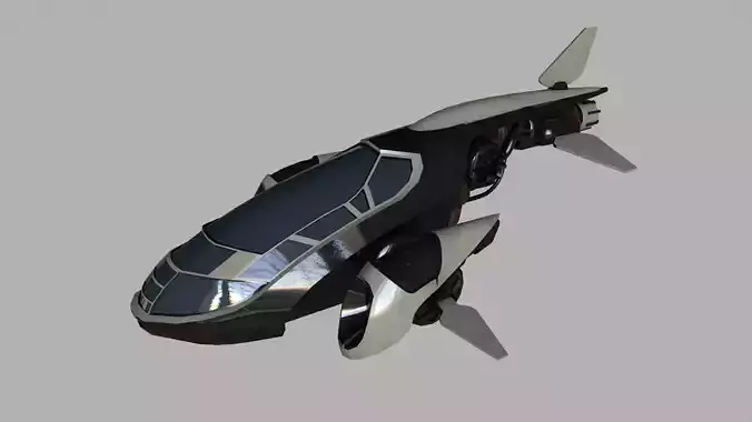  Small Spaceship Low-poly 3D model
