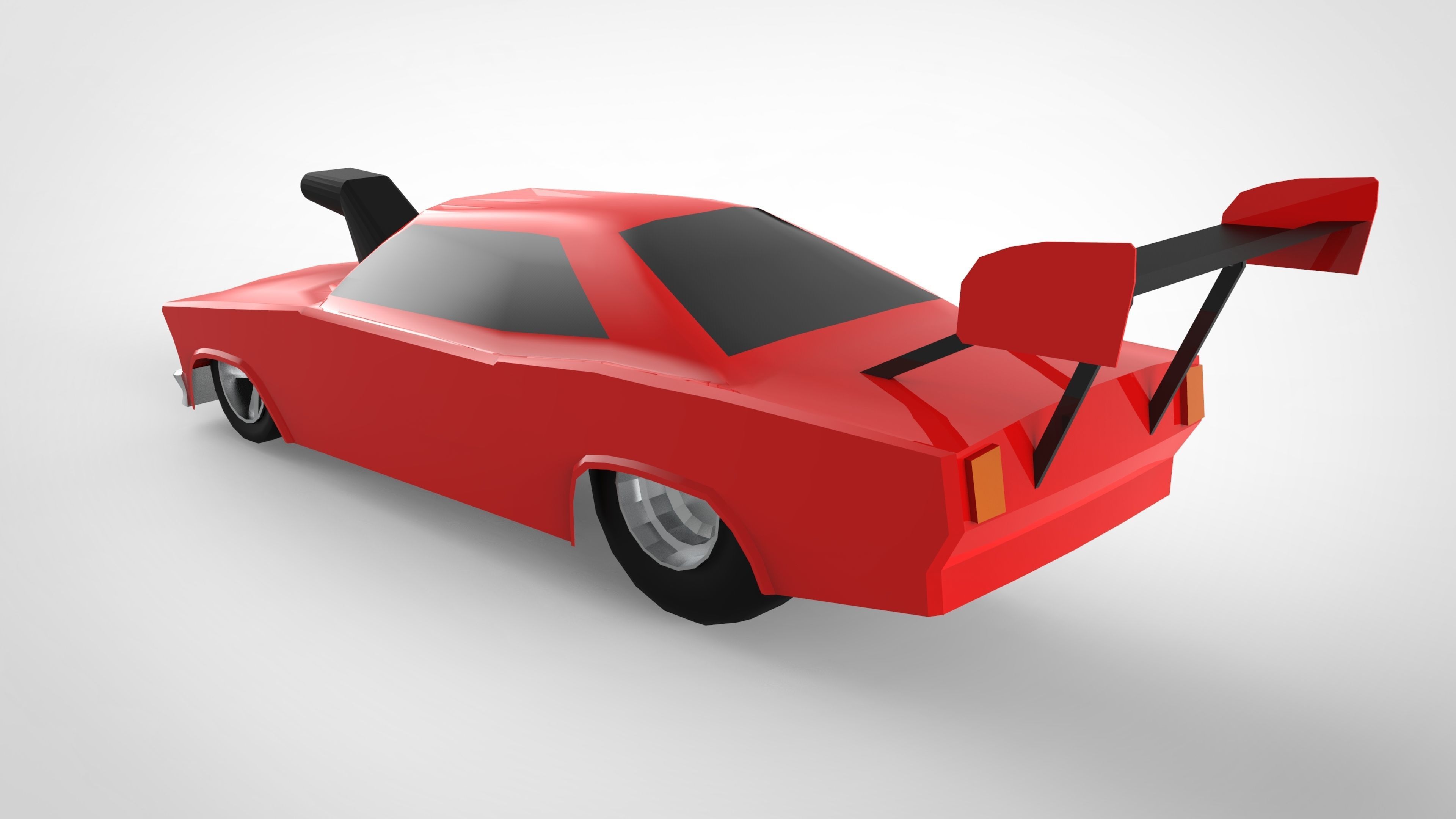 Drag Car  low-polygon 3D model  Low-poly 3D model_1