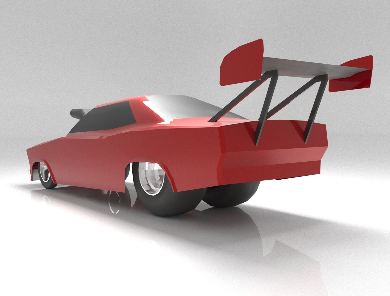 Drag Car  low-polygon 3D model  Low-poly 3D model_5