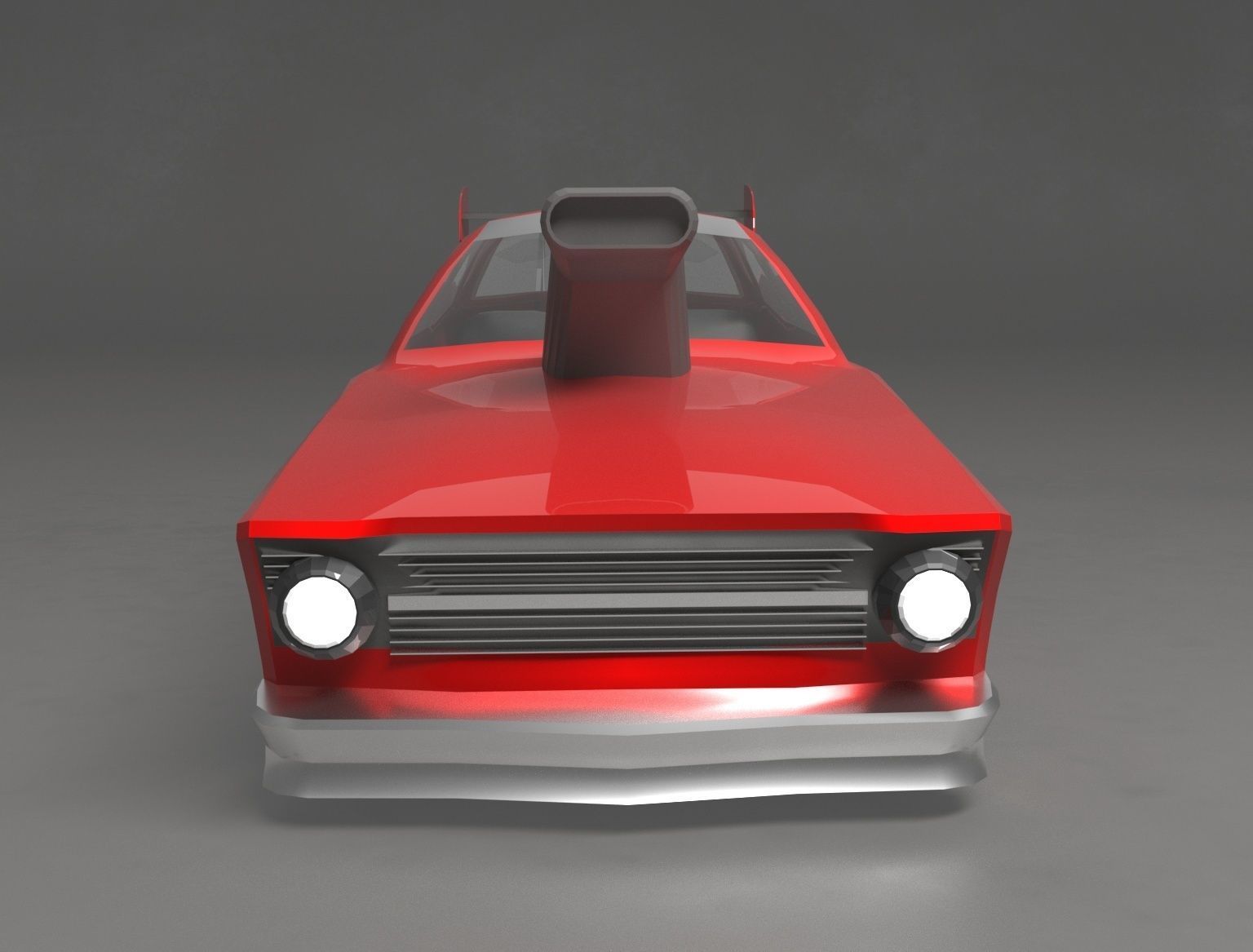 Drag Car  low-polygon 3D model  Low-poly 3D model_2