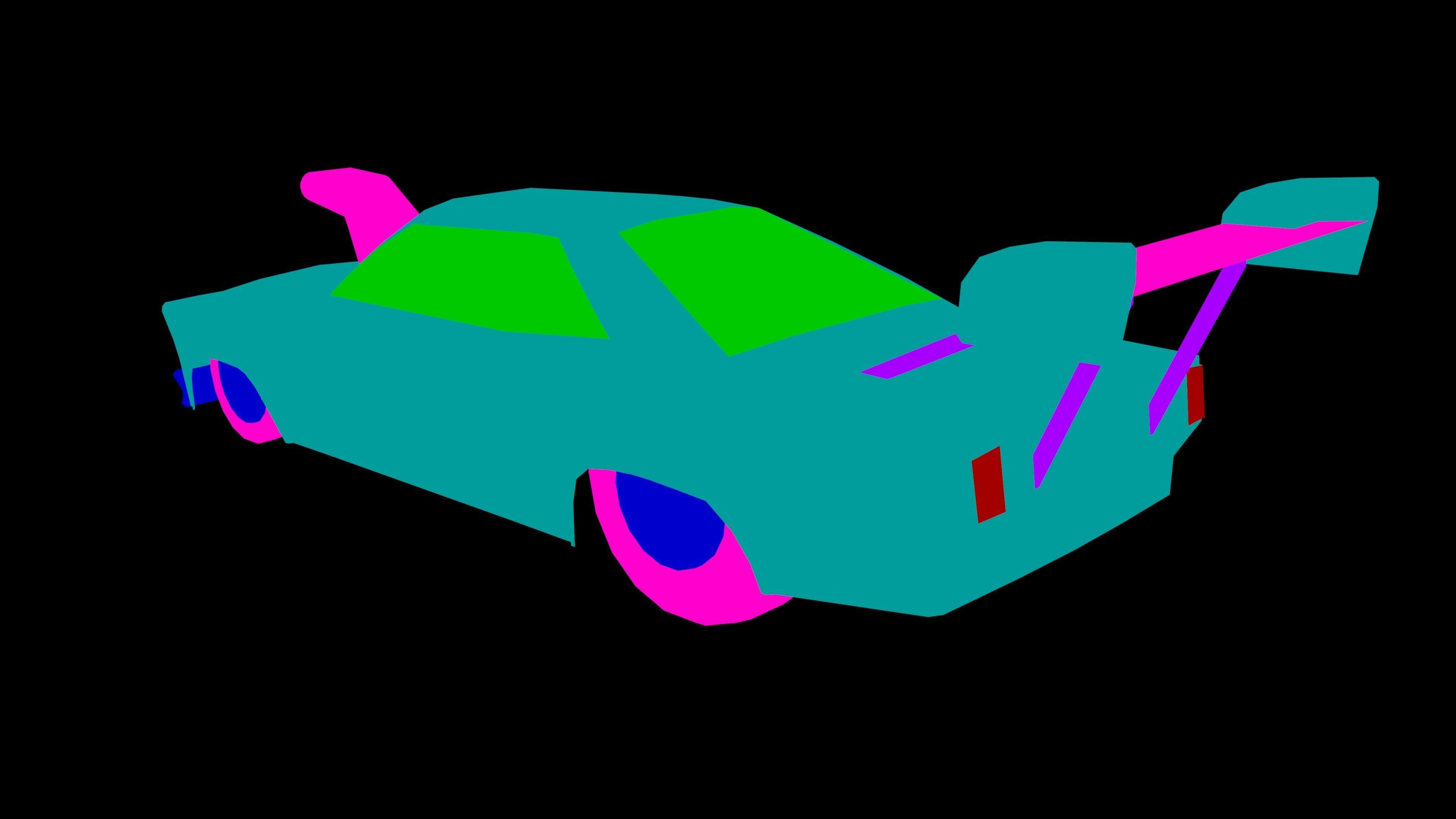 Drag Car  low-polygon 3D model  Low-poly 3D model_8