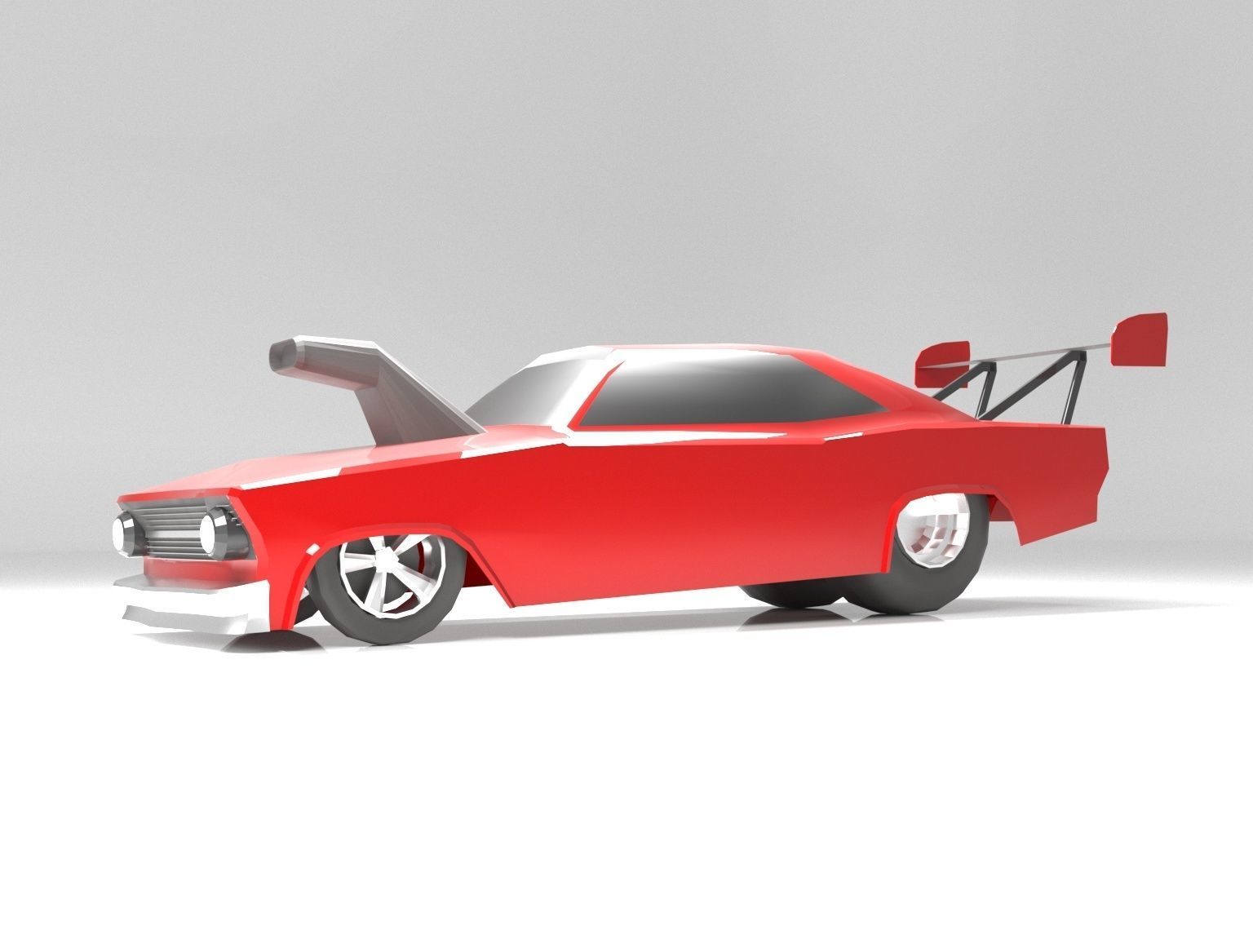 Drag Car  low-polygon 3D model  Low-poly 3D model_4
