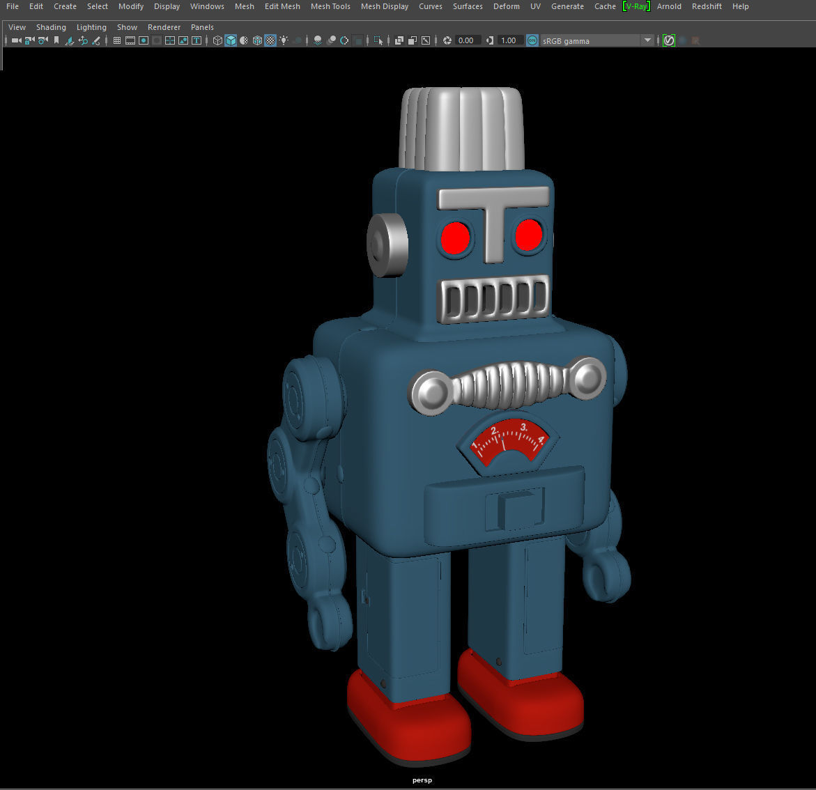 Vintage Style Collectible Robot Smoking Spaceman 3D model_2