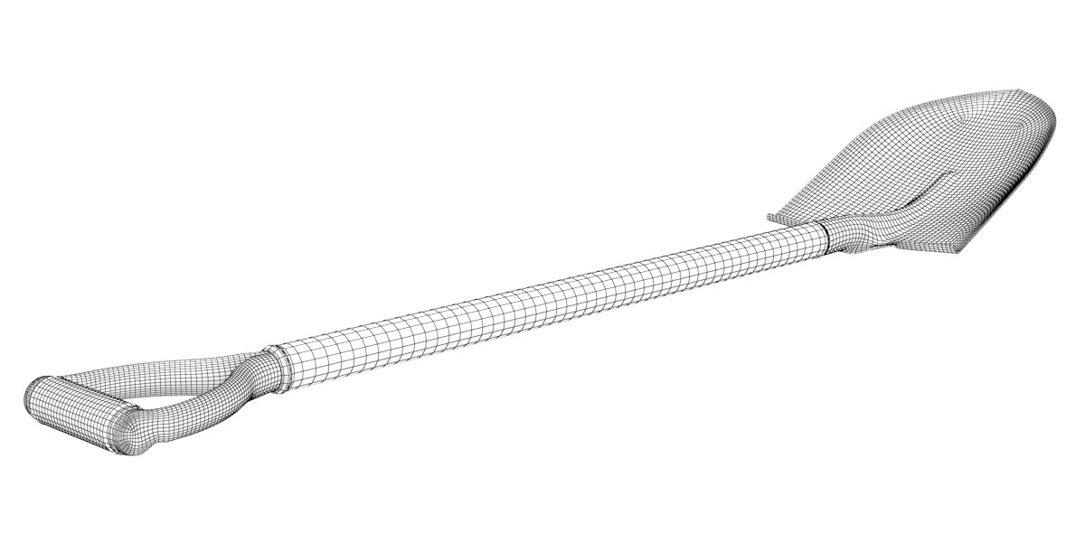 Shovel garden 3D model_3