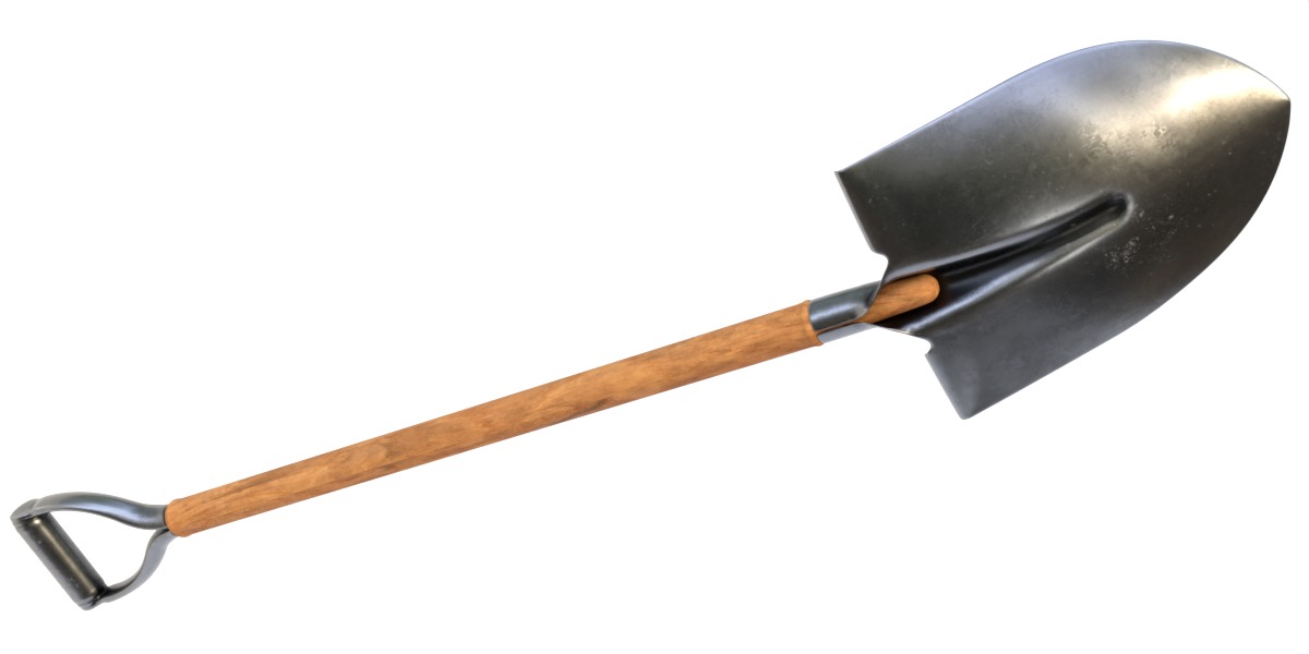 Shovel garden 3D model_2