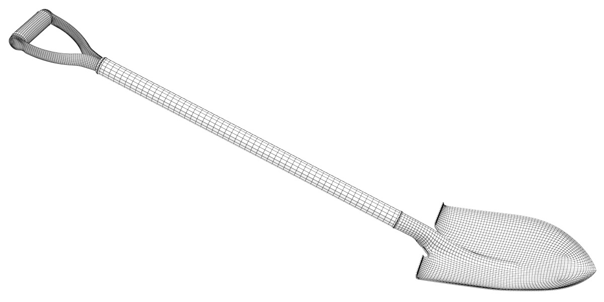 Shovel garden 3D model_4