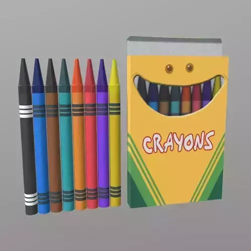 CC0 - Crayons Free low-poly 3D model