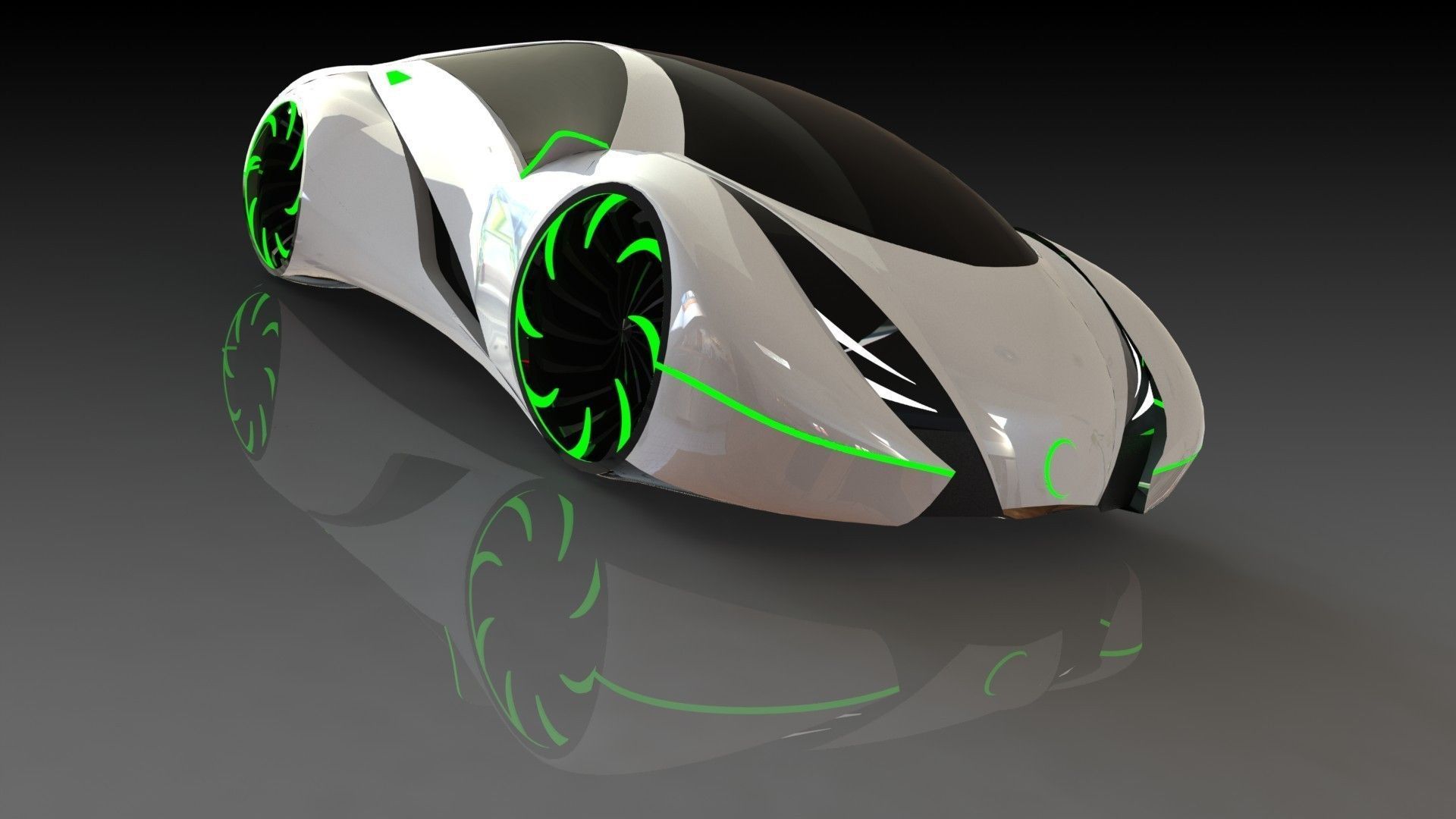 Lotus futuristic car design 3D print model_3