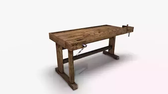 Wooden joinery machine Low-poly 3D model