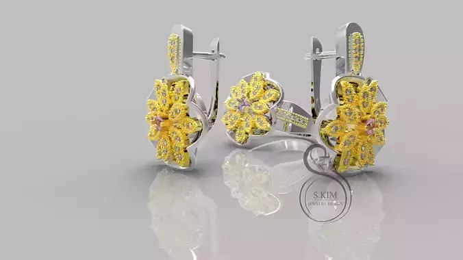 Ring ang earrings 3D Print Model