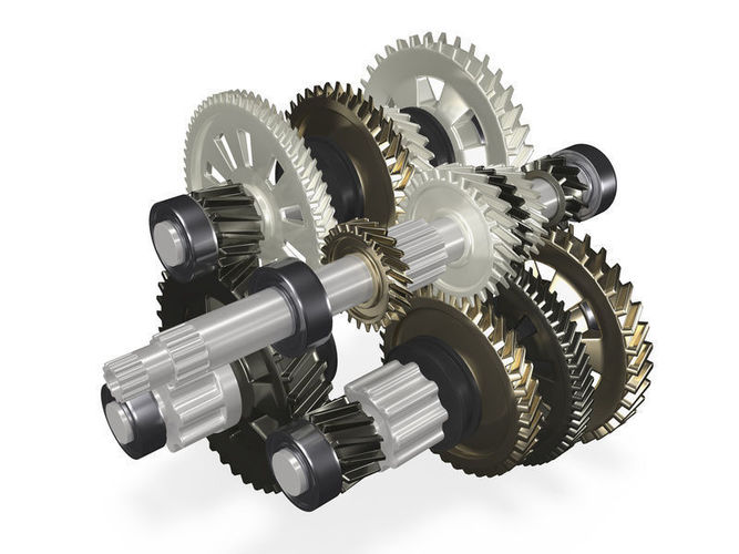 Two stage planetary gearbox 3D model