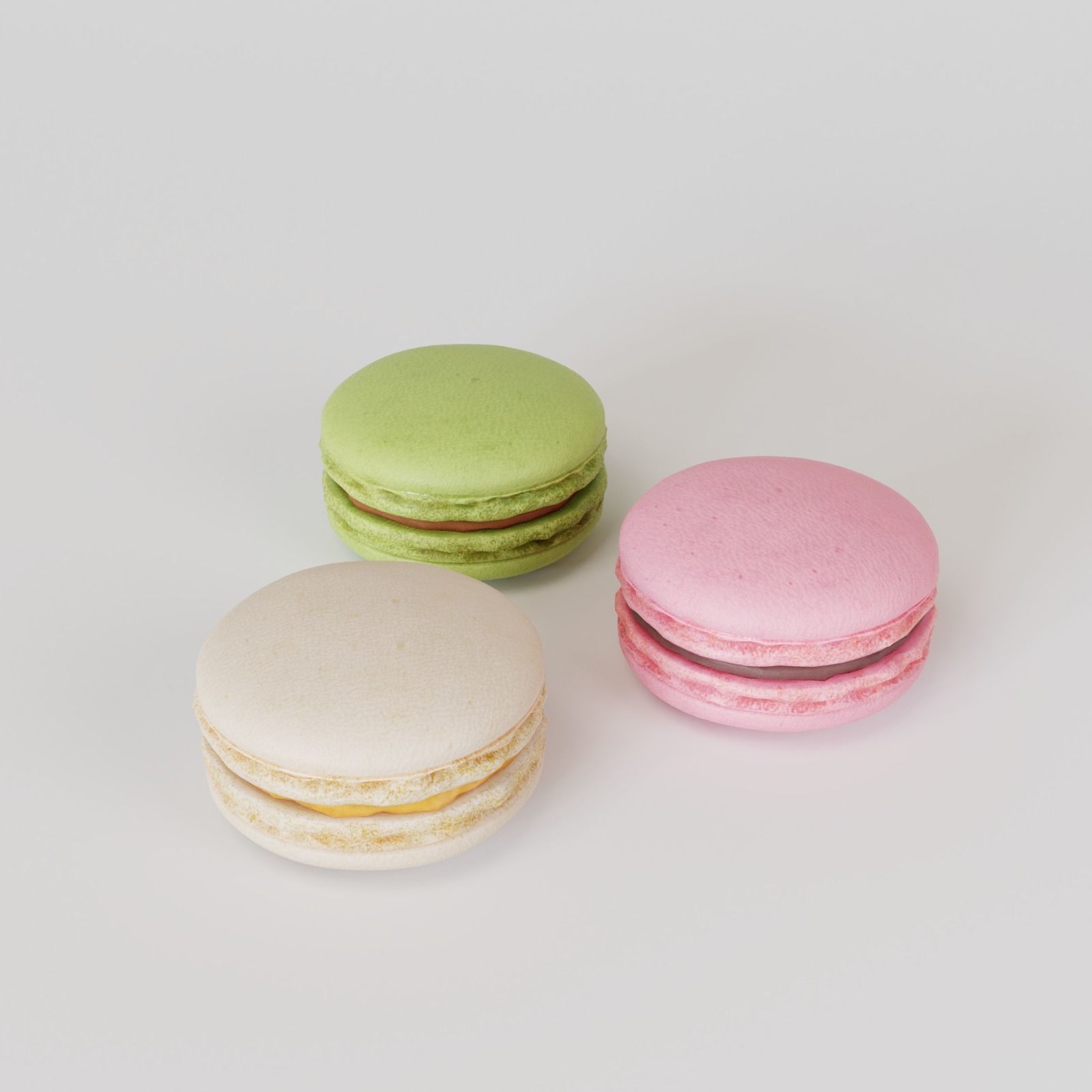 Macarons Low Poly macaron Low-poly 3D model_4