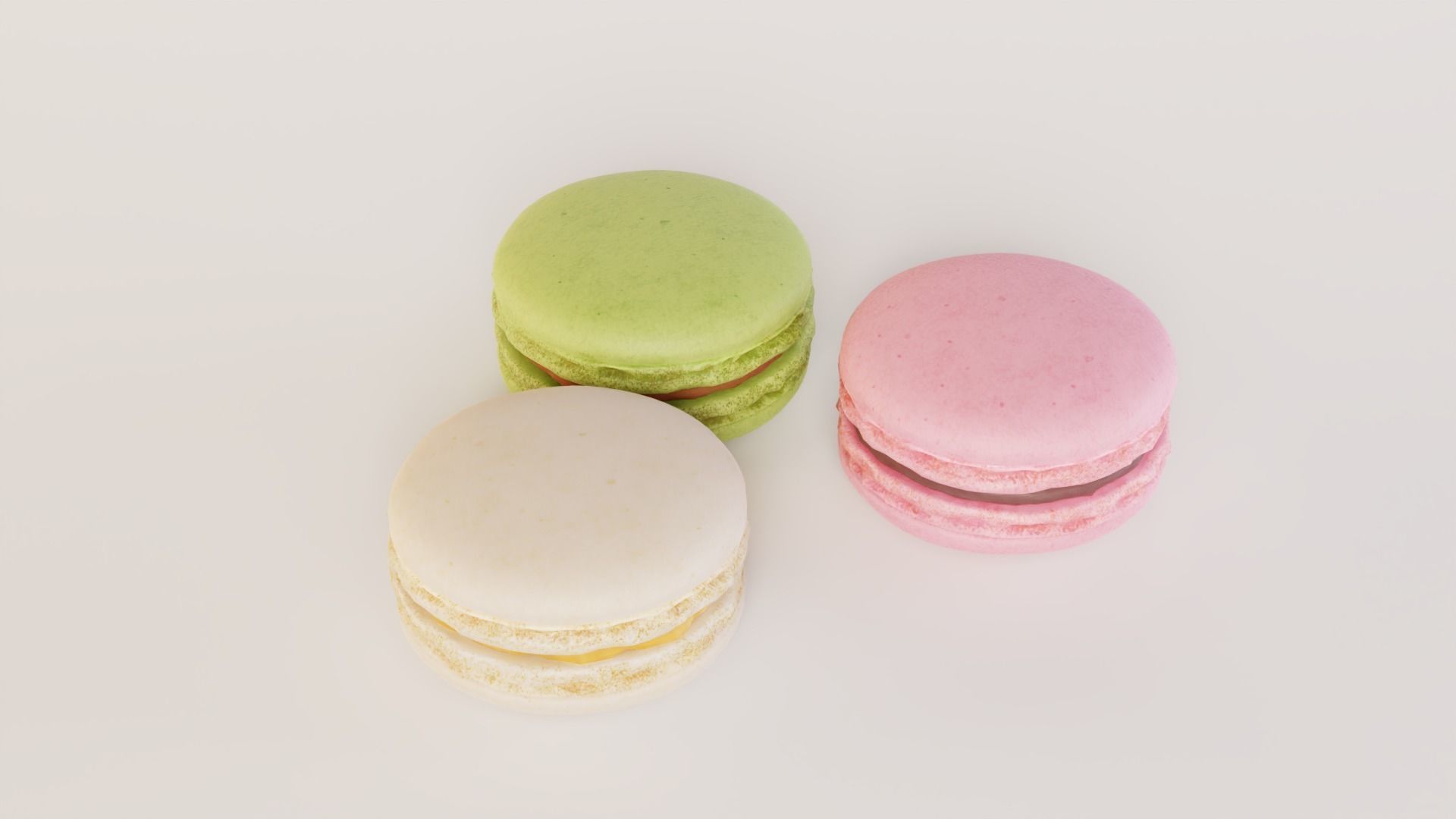 Macarons Low Poly macaron Low-poly 3D model_3