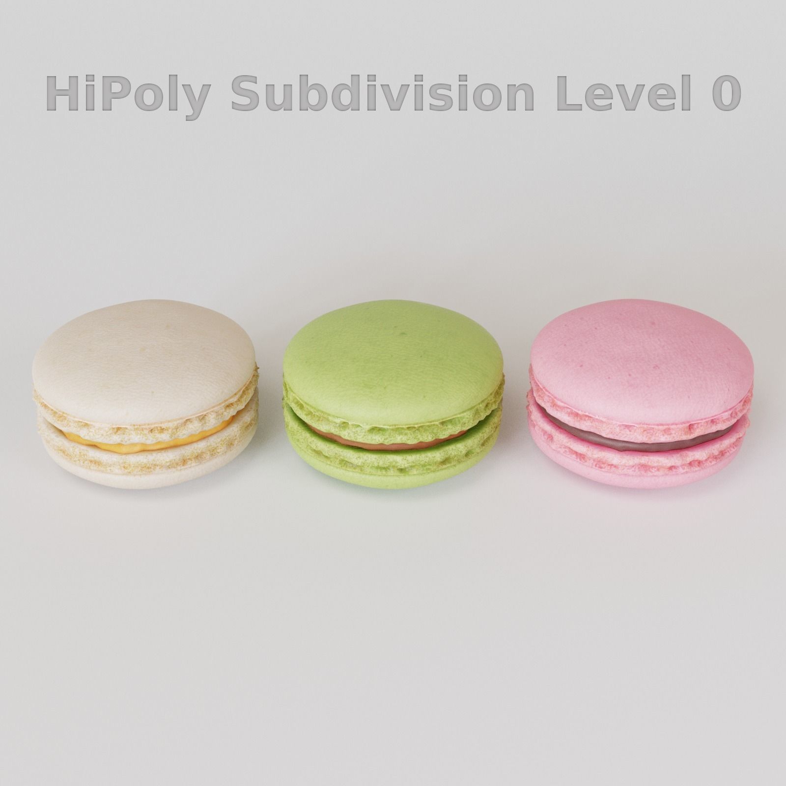 Macarons Low Poly macaron Low-poly 3D model_8