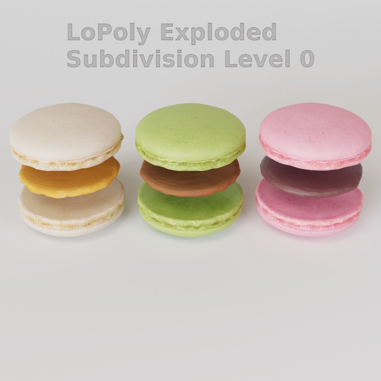 Macarons Low Poly macaron Low-poly 3D model_6