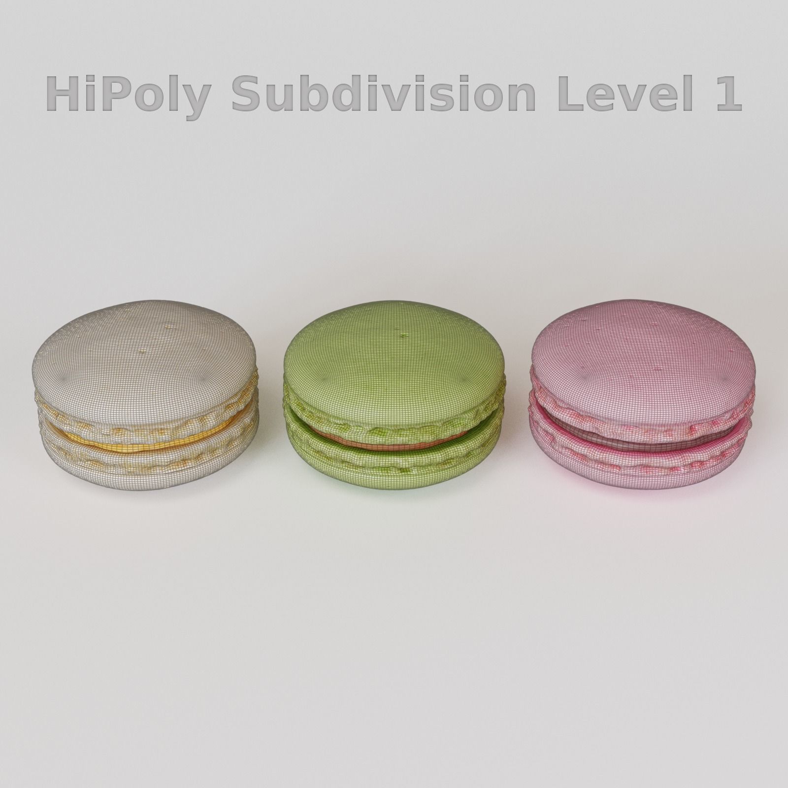 Macarons Low Poly macaron Low-poly 3D model_11